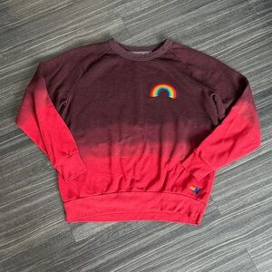 Aviator Nation Dip Dye Ombre Rainbow Crewneck Sweatshirt